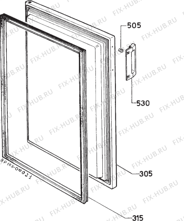 Взрыв-схема холодильника Zanussi Z913FH - Схема узла Door 003