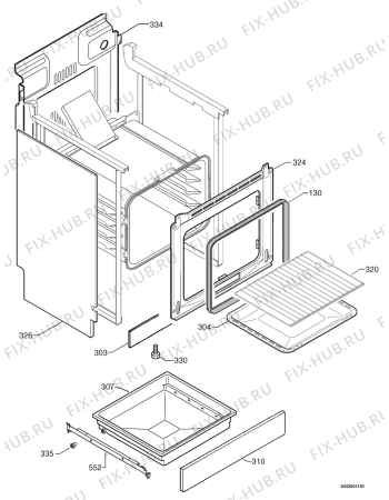 Взрыв-схема плиты (духовки) Zanussi ZCM6500W - Схема узла Housing 001