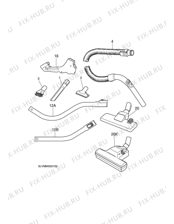 Взрыв-схема пылесоса Electrolux Z5542M SILK BLUE - Схема узла L10 Hose B
