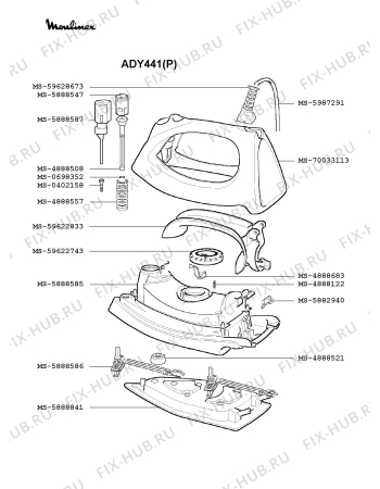 Схема №1 AEP6B6(0) с изображением Кабель для электроутюга Moulinex MS-5987291