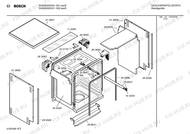 Взрыв-схема посудомоечной машины Bosch SGS8502II Exklusiv - Схема узла 03