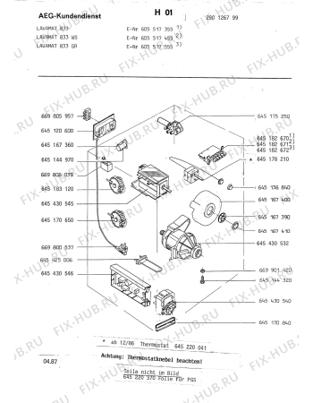 Взрыв-схема стиральной машины Aeg LAV833 GR - Схема узла Electrical equipment 268