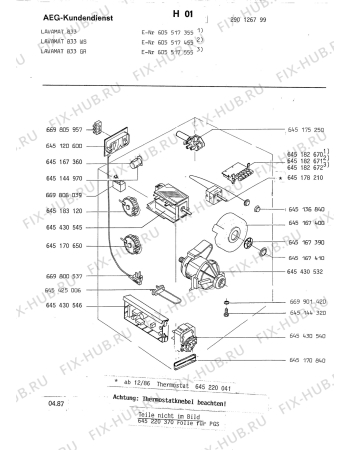 Взрыв-схема стиральной машины Aeg LAV833 WS - Схема узла Electrical equipment 268