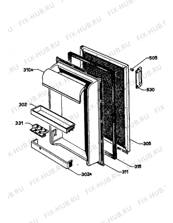 Взрыв-схема холодильника Zanussi Z6140T - Схема узла Door 003