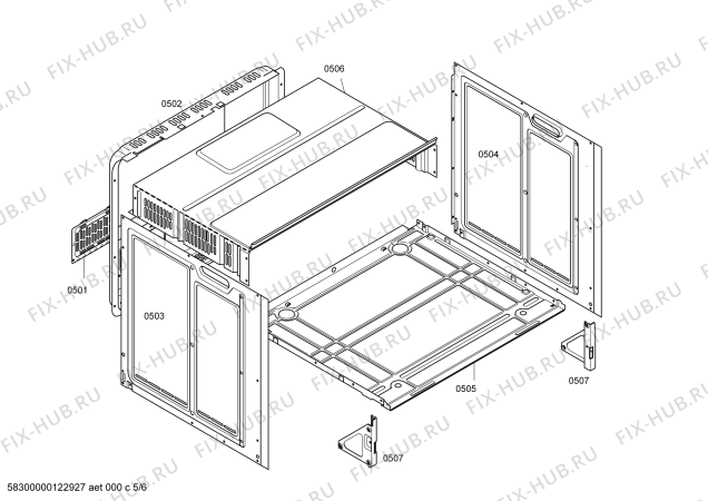 Взрыв-схема плиты (духовки) Bosch HBN531S0 - Схема узла 05