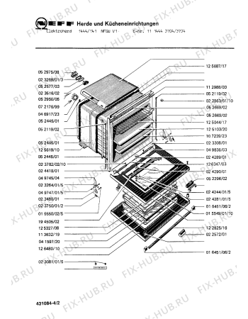 Схема №3 1311446904 1440/414WFB с изображением Фронтальное стекло для плиты (духовки) Bosch 00126480