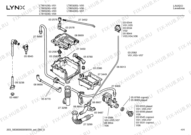 Взрыв-схема стиральной машины Lynx LT865 - Схема узла 04