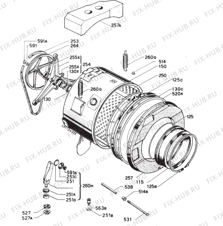 Взрыв-схема стиральной машины Zoppas P6151V - Схема узла Functional parts 267