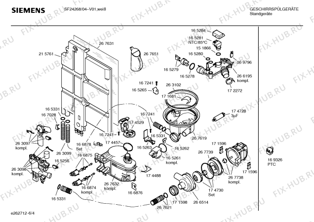 Взрыв-схема посудомоечной машины Siemens SF24268 Star Collection - Схема узла 04