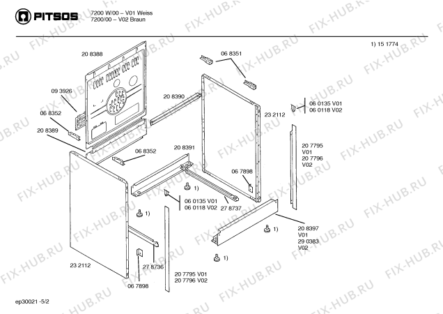 Схема №2 7200 с изображением Панель для электропечи Bosch 00208396