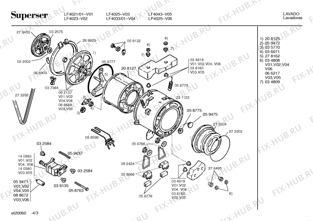 Схема №2 WV22800BY SIWAMAT 2280 с изображением Корпусная деталь Bosch 00231120