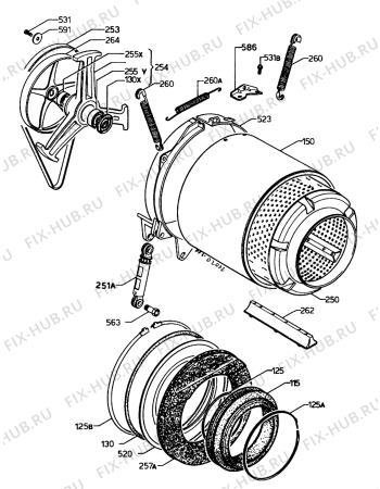 Взрыв-схема стиральной машины Electrolux EW1452F - Схема узла Drum