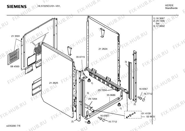 Схема №4 HL57225EU с изображением Инструкция по эксплуатации для плиты (духовки) Siemens 00589969