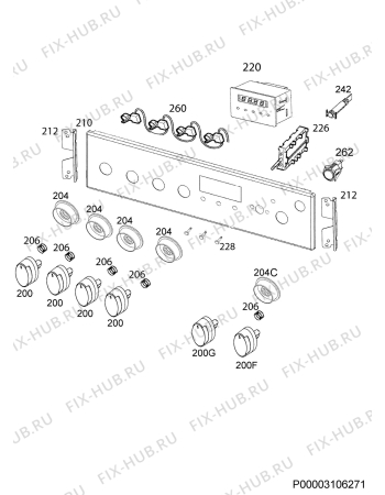 Взрыв-схема плиты (духовки) Electrolux EKG961300X - Схема узла Command panel 037