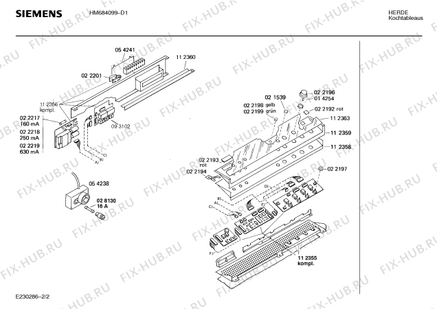 Взрыв-схема плиты (духовки) Siemens HM684099 - Схема узла 02