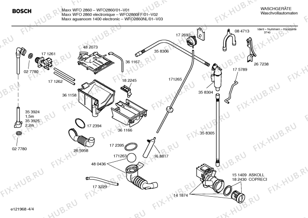 Схема №2 WFO2860NL Maxx aquanoom  1400 electronic с изображением Инструкция по установке и эксплуатации для стиральной машины Bosch 00581262