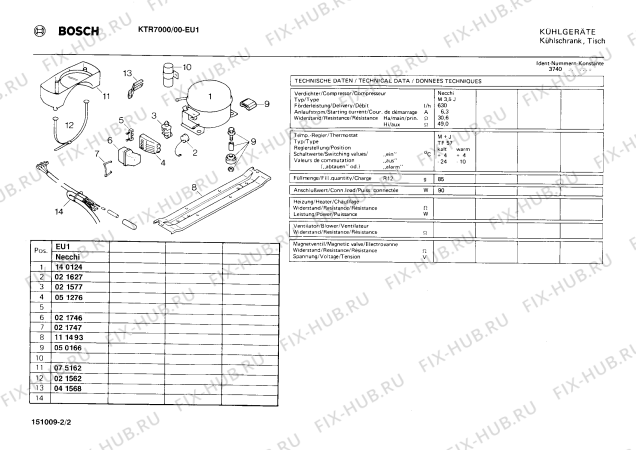 Взрыв-схема холодильника Bosch KTR7000 - Схема узла 02