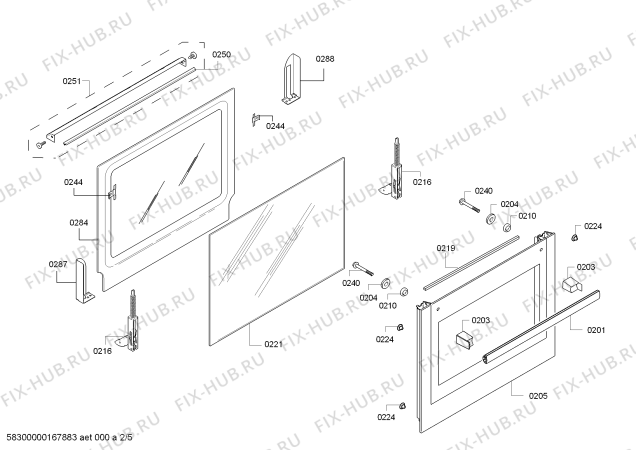 Взрыв-схема плиты (духовки) Bosch HBA74R251E H.BO.PY.L3D.IN.GLASS.B2/.X.E3_COT/ - Схема узла 02