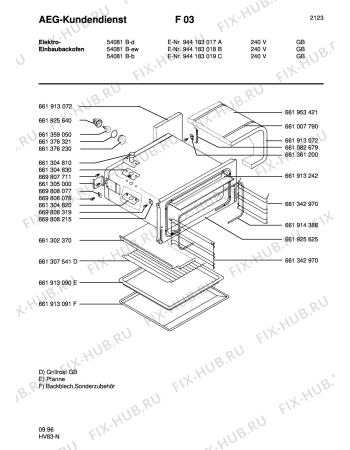 Взрыв-схема плиты (духовки) Aeg COMP. 54081B-W GB - Схема узла Section6