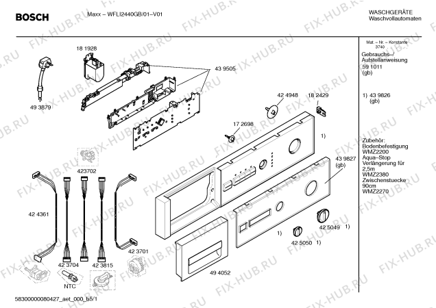 Схема №2 WFLI2440GB Maxx с изображением Панель управления для стиральной машины Bosch 00439826