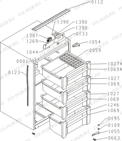 Схема №2 DFS1308J (415820, ZOI1127) с изображением Панель управления для холодильной камеры Gorenje 438007