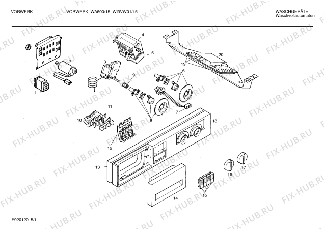 Схема №2 WI3VW01 VORWERK WA600 с изображением Ручка для стиралки Bosch 00088757