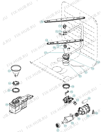 Взрыв-схема посудомоечной машины Cylinda DM830 FI Avh SE   -Titanium (401739, DW90.2) - Схема узла 03