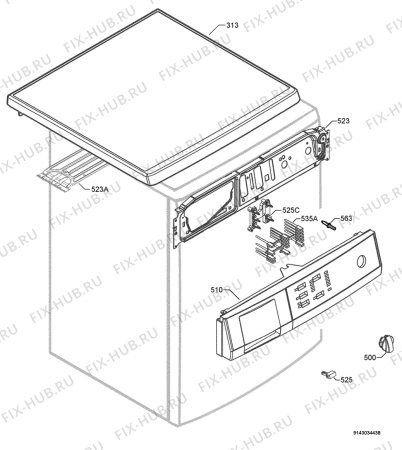 Взрыв-схема стиральной машины Aeg Electrolux L54400 - Схема узла Command panel 037