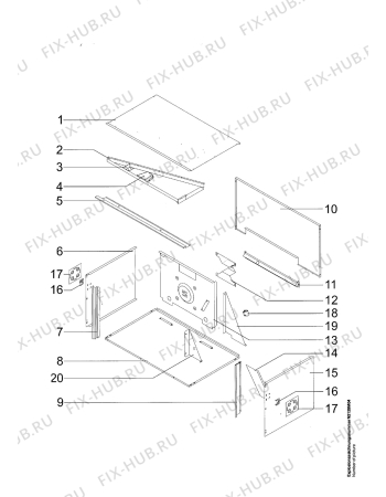 Взрыв-схема плиты (духовки) Aeg Electrolux B6139-M - Схема узла Housing 001