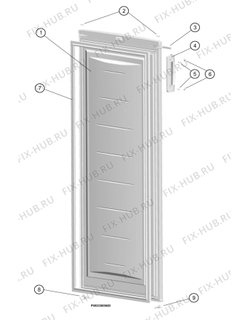 Взрыв-схема холодильника Faure FFU318WO1 - Схема узла Door 003