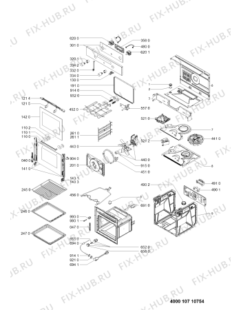 Схема №1 AKZ 244/NB с изображением Субмодуль для электропечи Whirlpool 481010692179