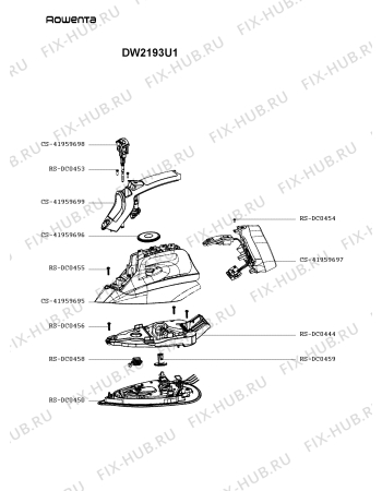 Схема №1 DW2193U1 с изображением Ручка для электропарогенератора Rowenta CS-41959695