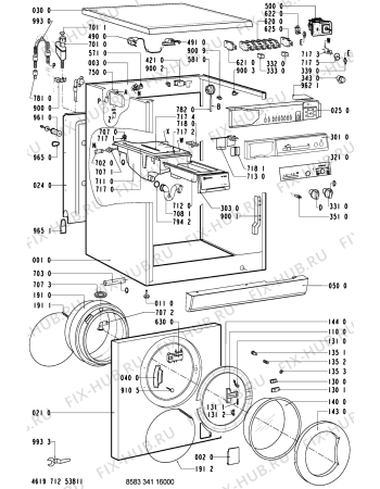 Схема №1 WA 4341/1-CH с изображением Переключатель (таймер) для стиралки Whirlpool 481228218736