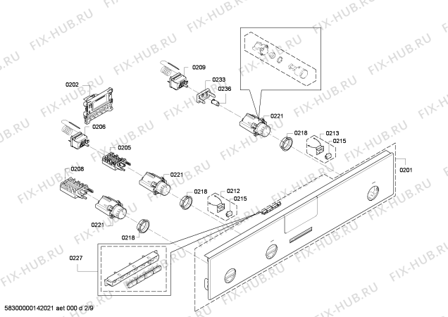 Схема №5 HB13MB221B с изображением Панель управления для плиты (духовки) Siemens 00675574