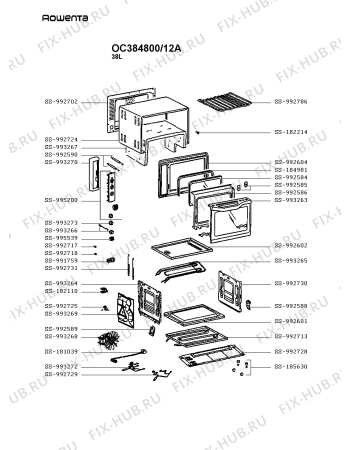 Схема №1 OC384800/12A с изображением Обшивка для электропечи Rowenta SS-993264