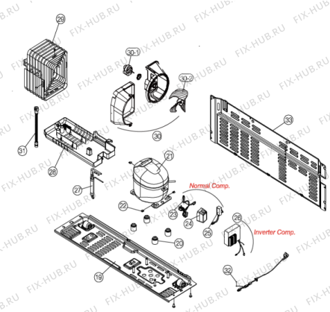 Взрыв-схема холодильника Gorenje NRS9182CXB (457540, HZLF57966) - Схема узла 02
