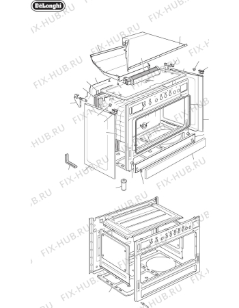 Схема №3 DEF905E с изображением Винт для плиты (духовки) DELONGHI 001327