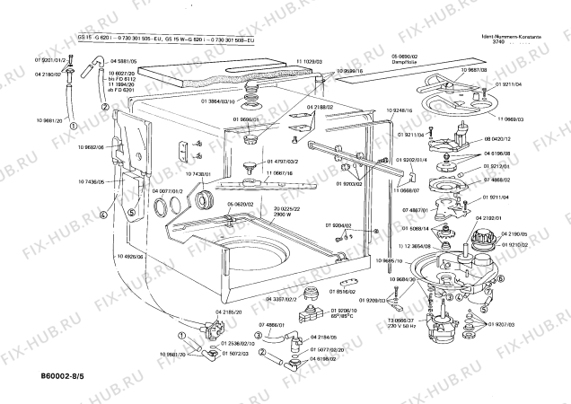 Схема №4 CG2659 CG2651 с изображением Передняя панель для электропосудомоечной машины Bosch 00110662