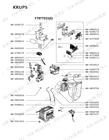 Взрыв-схема микроволновой печи Krups F7877033(0) - Схема узла 1P002358.1P3