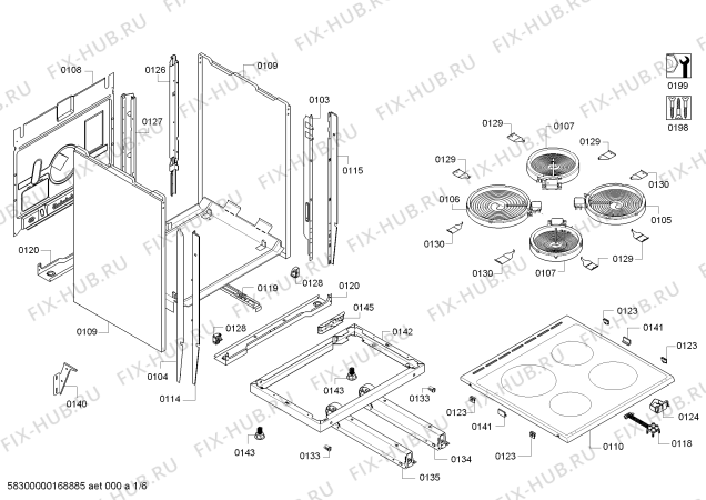 Схема №3 HCE744253R с изображением Планка для электропечи Bosch 00683591