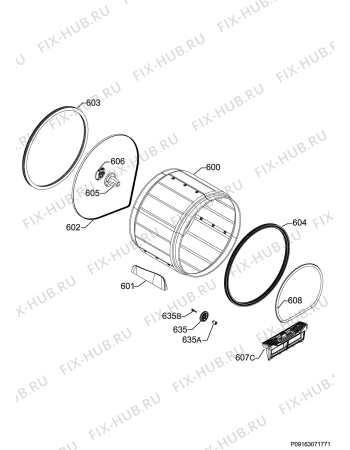 Взрыв-схема сушильной машины Professional TE1120 - Схема узла Functional parts 267