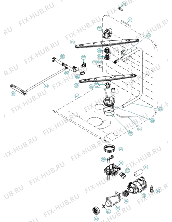 Взрыв-схема посудомоечной машины Asko D5894 XXL FI AU   -Titanium (340333, DW90.3) - Схема узла 03