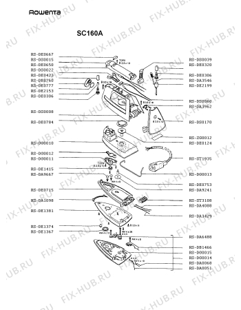 Взрыв-схема пылесоса Rowenta SC160A - Схема узла SC160IAI.T_3