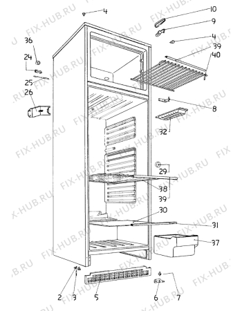 Взрыв-схема холодильника Zanussi ZFL226DFF - Схема узла C10 Cabinet/Interior