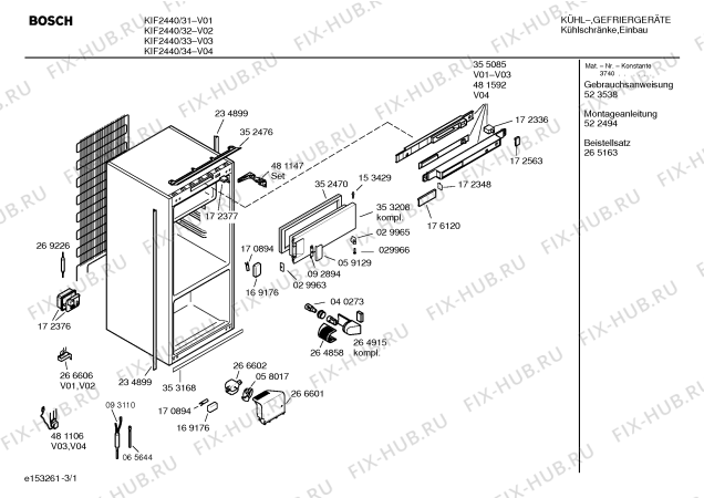 Схема №2 KIF24440 с изображением Инструкция по эксплуатации для холодильной камеры Bosch 00523538