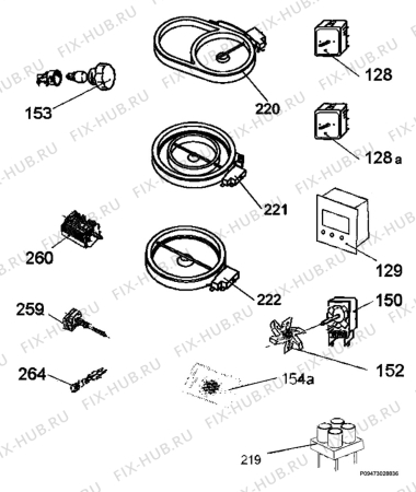 Взрыв-схема плиты (духовки) Electrolux EKC513501X - Схема узла Section 7