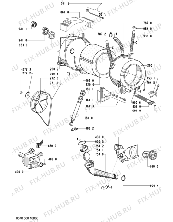 Схема №1 AWM 5080 с изображением Микропереключатель для стиралки Whirlpool 481228218889