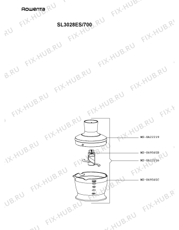 Схема №1 SL3028ES/700 с изображением Опора для электроблендера Rowenta MS-0A22218