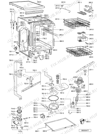 Схема №1 ADP 4540 WH с изображением Панель для электропосудомоечной машины Whirlpool 481245373355