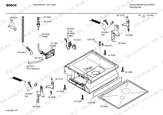 Взрыв-схема посудомоечной машины Bosch SGS3029 - Схема узла 05